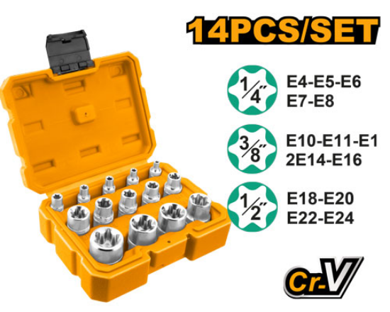 14 Pcs Socket Set – INGCO HKTETS0114