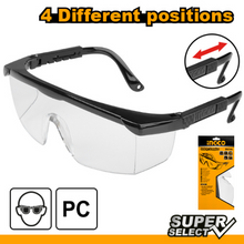 INGCO HSG142 – Clear Safety Glasses with Black Frame
