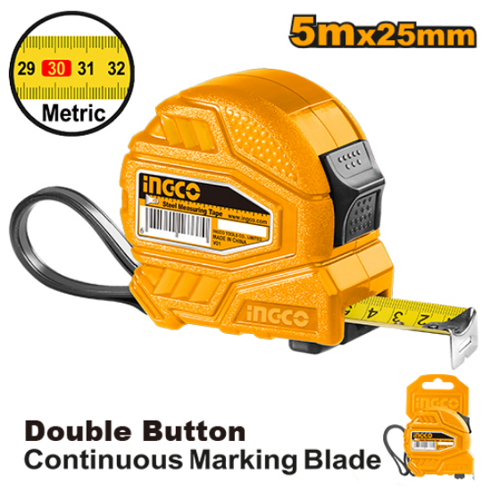 ABS Yellow Plastic Measuring Tape with 2-Stop – INGCO HSMT26525-1