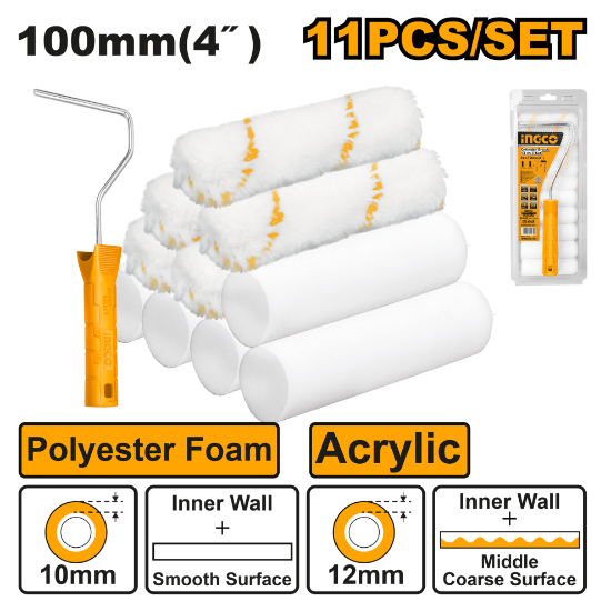 12-in-1 Paint Roller Set with Handle – INGCO HKTCB121001