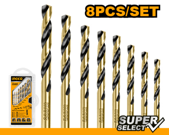 INGCO AKDB0801 8PCS HSS Metal Drill Bit Set
