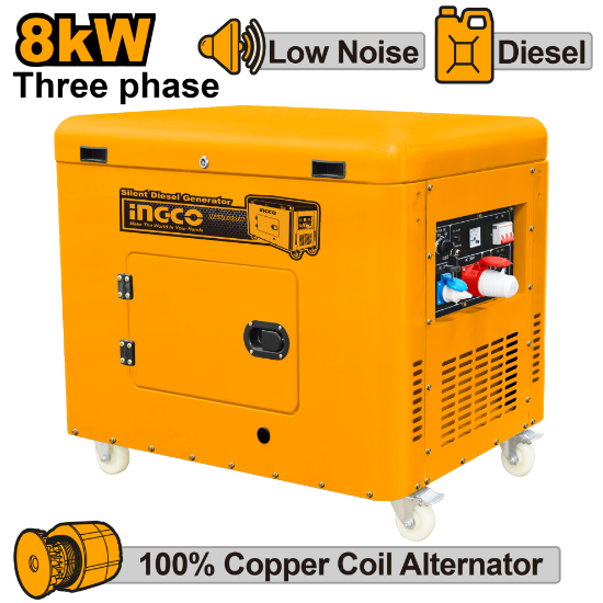 3-Phase Diesel Generator with Electric Start – INGCO GSE80003