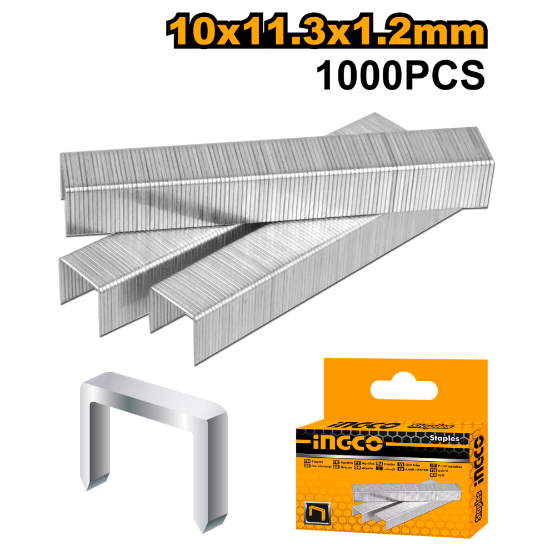 INGCO STS0210 – 1000Pcs U Shaped Heavy-Duty Staples for Stapler