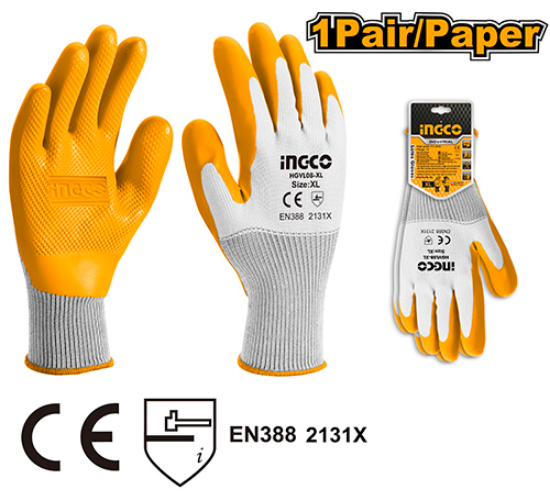 INGCO HGVL08-XL – XL Latex Heavy-Duty Full Dipped Gloves