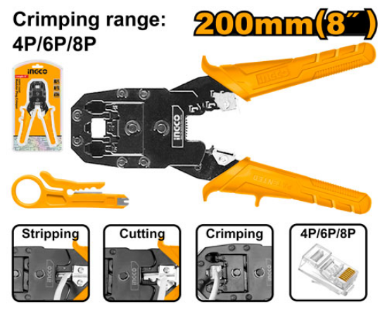Network Crimping Pliers Set (4P, 6P, 8P) – INGCO HMPC1468P