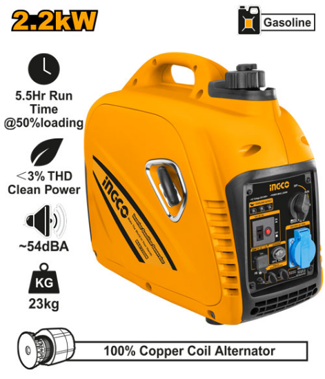 Gasoline Inverter Generator with Muffler & Recoil Start – INGCO GEI30001