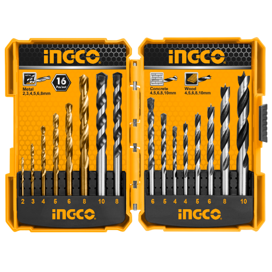 INGCO AKD9165 16PCS Metal, Concrete & Wood Chisel Set