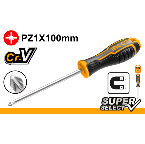 INGCO HSDSPZ1100 – Screwdriver with Rubber Handle