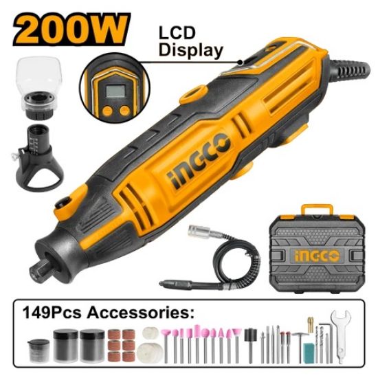 INGCO MG2008 – LCD Variable Speed Rotary Tool Kit with Accessories