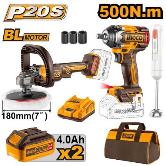 20V Cordless Blender, Hair Straightener & Polishing Drill Combo – COSLI240686