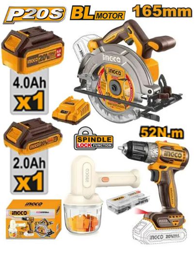 20V Cordless Hand Mixer, Rotary Hammer & Circular Saw Combo – COSLI240583