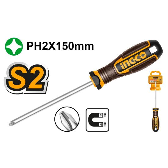 INGCO HSDPH2150 – S2 Screwdriver with Rubber Handle