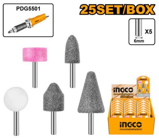INGCO AKB0502 5PCS Fine Abrasive Mounted Points