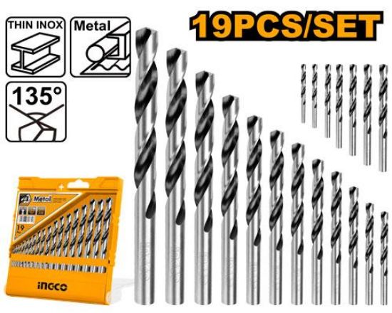 INGCO AKDB1195 19PCS HSS Metal Drill Bit Set