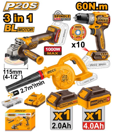 20V Cordless Impact Wrench, Rotary Hammer, Blower & Accessories Combo – COSLI241192