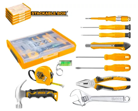 11 Pcs Tool Set with Stackable Plastic Case – INGCO HKTV01H111