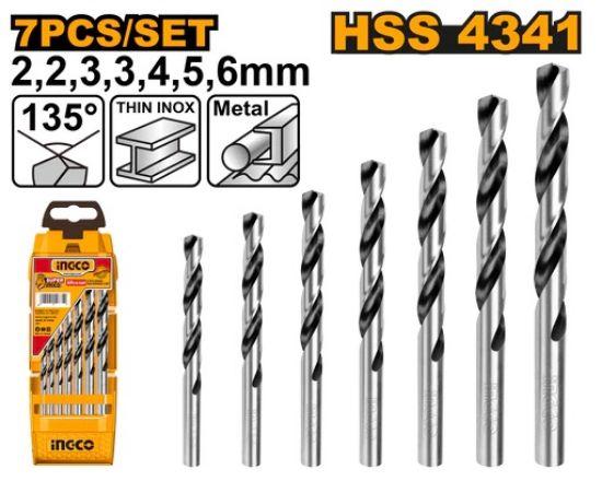 INGCO AKD1075 7PCS HSS Metal Drill Bits Set