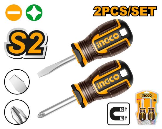 2 Pcs Screwdriver Set (SL6.5 + PH2) 6x38 – INGCO HKSDS2228