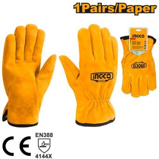 INGCO HGVC02 – Welding Gloves, Industrial Leather