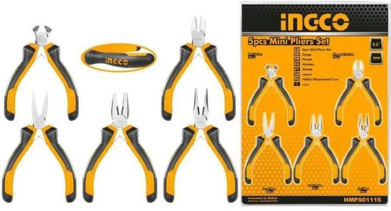 5-Piece 4.5" Mini Pliers Set – INGCO HMPS01115