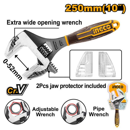2-in-1 Short Adjustable Wrench – INGCO HADWG0810