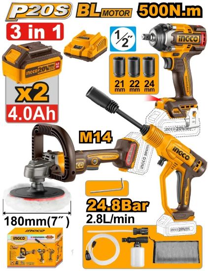 20V Cordless Polishing Drill, Spray Washer & Hair Straightener Combo – COSLI250184