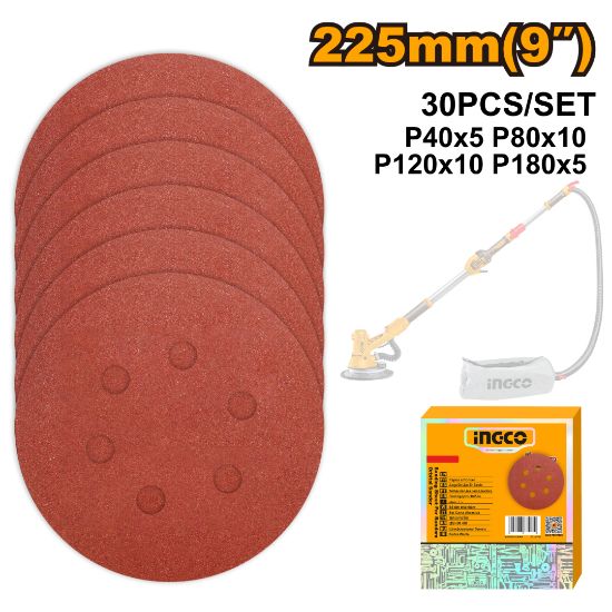 INGCO AKRS225030 – 30Pcs Set Mixed Grit Red Sanding Paper