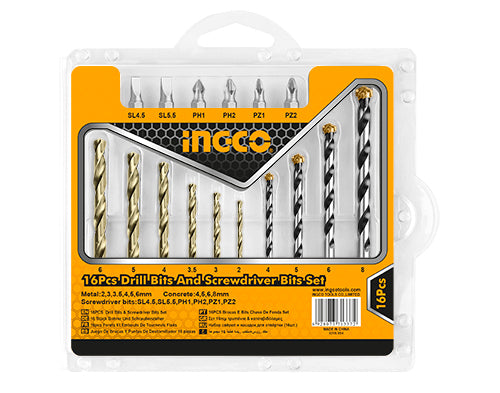 16 Pcs drill bits & screwdriver bits set AKSDB9165