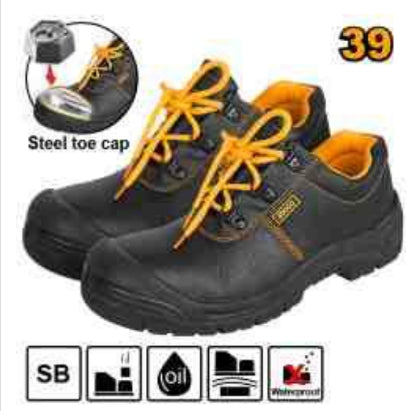 INGCO SSH03SB.39 – Industrial Work Boots with Steel Toe and Black Strap