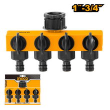 INGCO HHC1402 –Way Hose Connector with 2 Outlets and Stop Valve