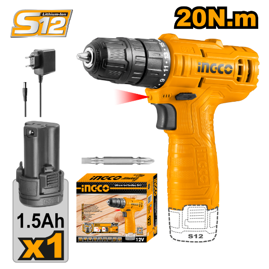 INGCO CDLI12415 12V S12 Cordless Impact Wrench 10mm