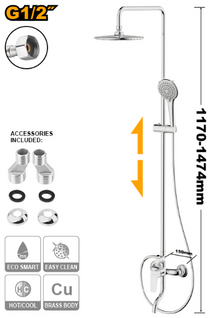 Column Mixer Faucet with Diverter and Lever Handle – Chrome – INGCO HSLBM513681