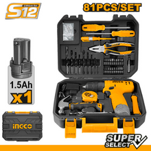 81 Pcs 12V Tool Set with Cordless Drill – INGCO HKTHP10811