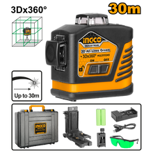 360° 3D Green Laser Level 0–30m – INGCO HLL255245
