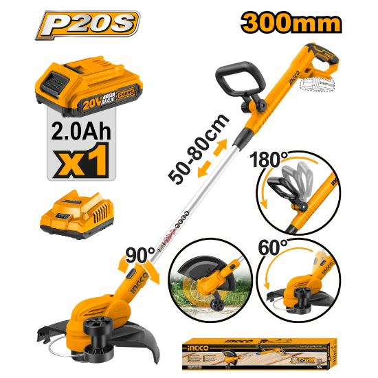 INGCO CGTLI203285 – 20V Cordless Grass Trimmer