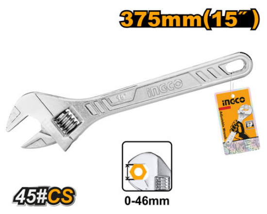 Adjustable Wrench (0–46mm) – INGCO HADW131152