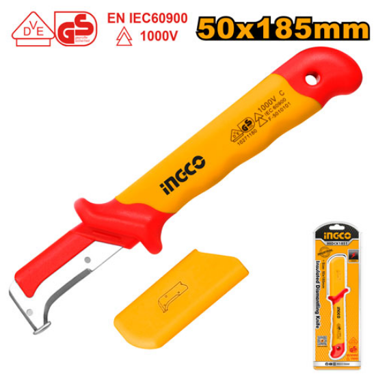 INGCO HIDCK1851 – 1000V Insulated Cable Stripping Knife with Curved Head