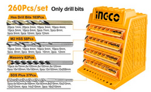 INGCO AKD2608M-1 260PCS Drill Bit Stand with Full Set