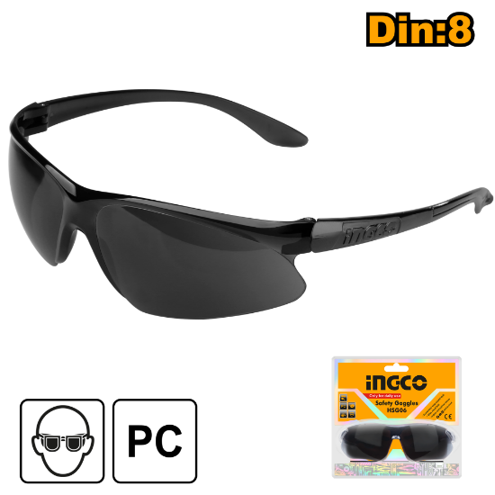 INGCO HSG06 – Dark Shade 8 Safety Glasses