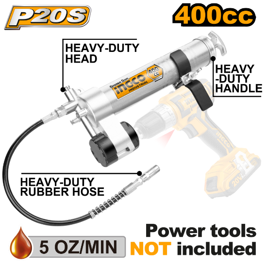 INGCO CGULI2001 – 400CC / 14Oz Drill-Operated Grease Gun