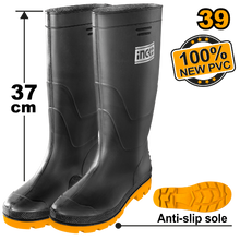 INGCO SSH092LYB.39 – Black Rubber Safety Boots, Slip-Resistant