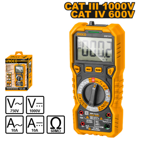 Counts True RMS Digital Multimeter – INGCO DM7502