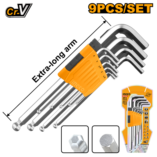 INGCO HHK12092 – 9-Piece Extra-Long Socket Set