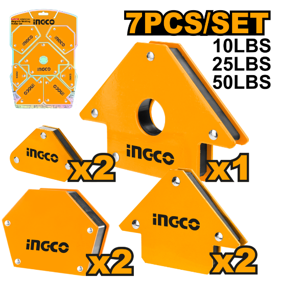 INGCO AMWH7002 7PCS Magnetic Welding Holder Set for Iron