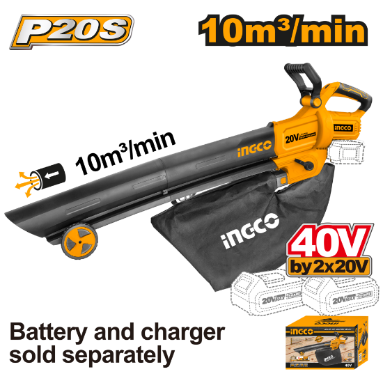 INGCO CABLI2003 40V Cordless Leaf Blower & Vacuum
