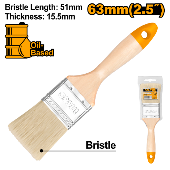 INGCO CHPTB0125 – 2.5" Paint Brush with Wooden Handle