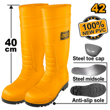INGCO SSH092S1P.42 – Black Rubber Safety Boots with Steel Toe Protection