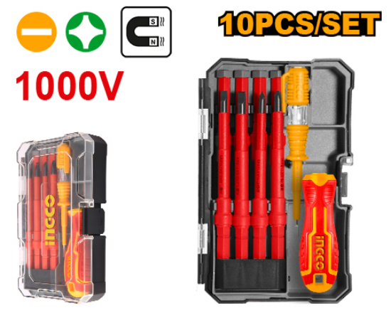 INGCO HKISD1008 – 10 Pcs Insulated Screwdriver Set