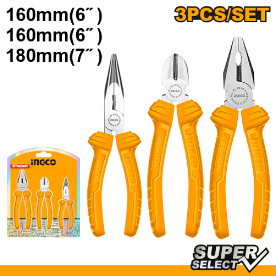 3 Pcs Stainless Steel Pliers Set – INGCO HKPS08311