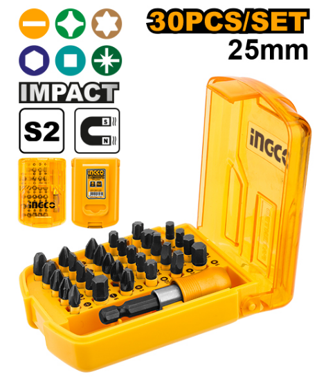 INGCO AKSD68303 31PCS Mixed Screwdriver Bit Set with Drill Adapter